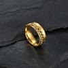 Anti Anxiety Relaxing Man Band Ring Roman Numerals Titanium Steel Rotatable Chain Multifunction Fidget Spinner Rings Anillo