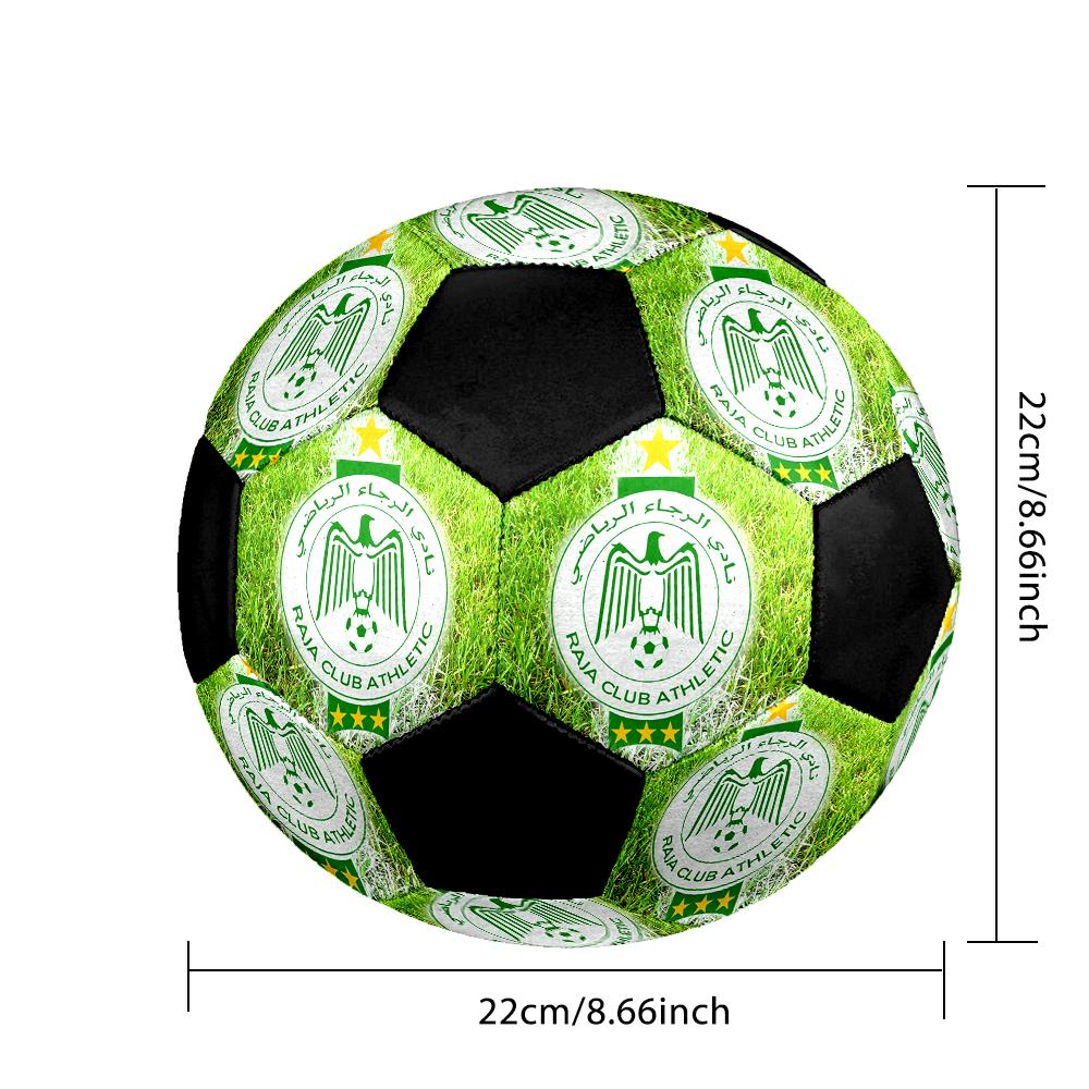 SIZE 5 Raja Casablanca Soccer Ball Colorful All Ages Machine Stitched PVC Competition Ready Durable High-Bounce