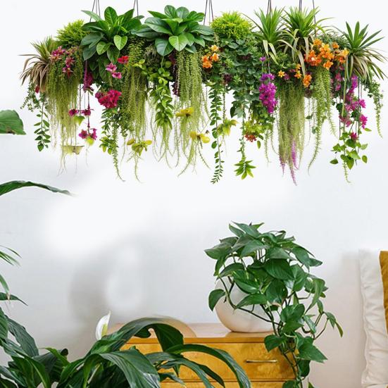 Hanging Vine Wall Decals Green Plants Leaves Wall Sticker Removable Peel And Stick PVC Art Murals for Living Room Bedroom Classroom Kitchen
