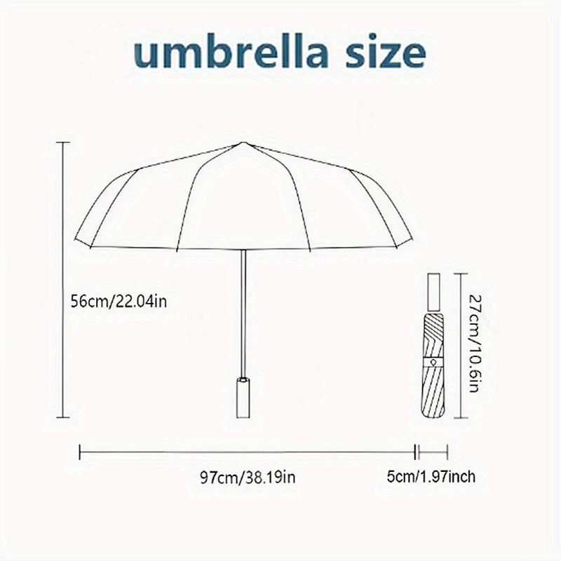 1pc Flower Pattern Themed Design Umbrella 8 Rib Frame,Automatic Opening 3 Fold Umbrella, Lightweight and Durable Couple Umbrella-p0803031