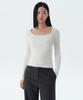 MUSINSA STANDARD WOMAN Women'S Ribbed Slim Square Neck Knit [Ivory]