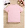 Girls Crewneck Summer Tee, Cute Cartoon Dinosaur Print