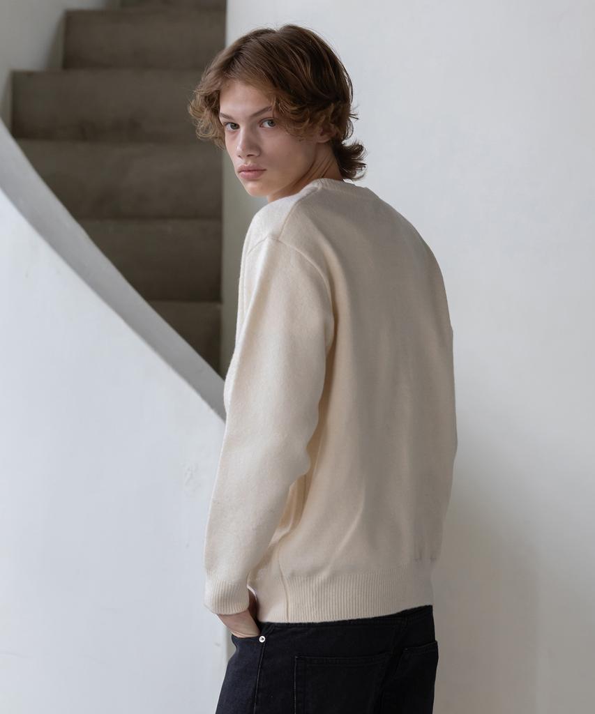 Decoroso Comfort Round Neck Cardigan [Ivory]