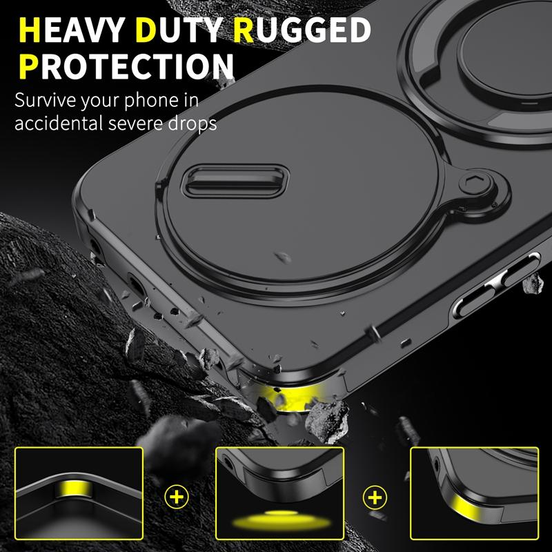 Funda protectora para OPPO Realme 14 Pro 5G con anillo protector de lente de cámara deslizante y soporte trasero para Realme 14 Pro+ Plus Capa