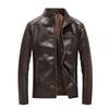 New Men's Jacket Casual Leather Jacket Men's Locomotive Clothing Trendy Jacket Korean Version Stand-up Collar Pu Leather Jacket