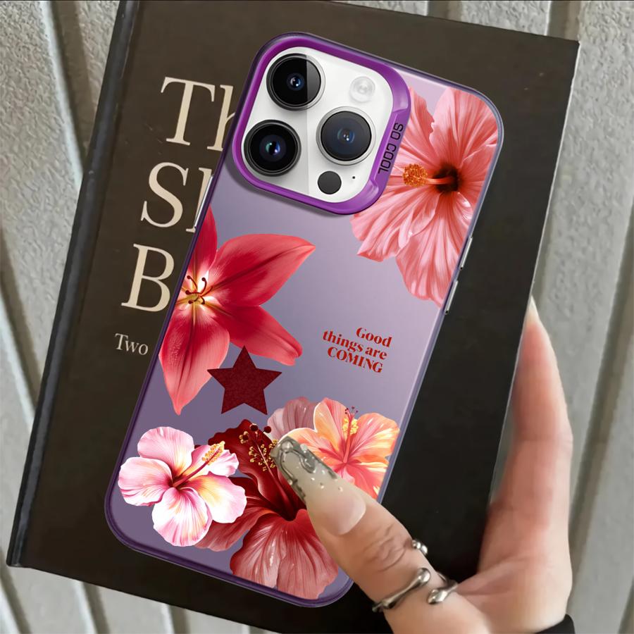 Cherry Flower Print Clear Case for iPhone 17 Pro Max 16 14 11 XR XS 12 13 Pro 15 Plus Air Back Phone Cover