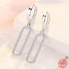 Lange quadratische baumelnde Ohrringe aus 925er-Sterlingsilber für Damen, modisch, Hochzeit, Schmuck, Geschenk 