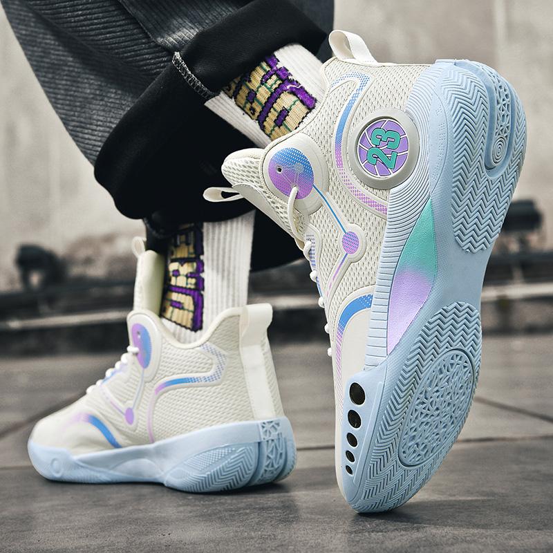 Men's Basketball Shoes Breathable Cushioning Non-Slip Wearable Sports Shoes Gym Training Athletic Basketball Sneakers for Women