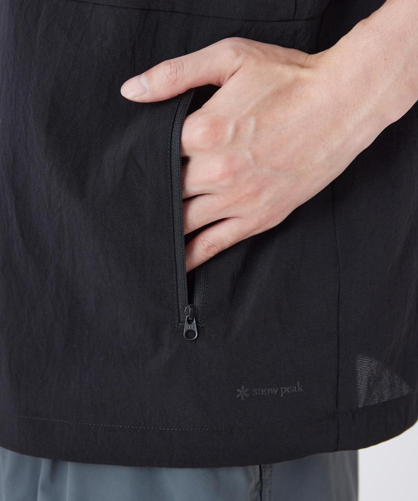 Snow Peak Breathable Quick Dry T-Shirt CS-26SU015, Men's/Women's, BLACK, L