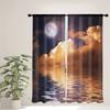 Night Moon Galaxy Blue Cloud Shine Stars Starry Window Curtain For Living Room Kids Bedroom Bathroom Kicthen Door Home Decor2pcs