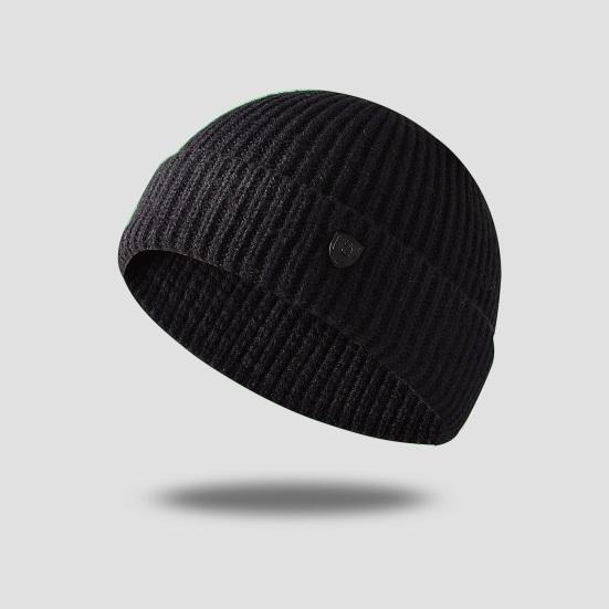Autumn Winter Warm Knitted Hat Men Women Solid Color Ribbed Beanies Hat Outdoor Windproof Thick Hiking Cycling Hat