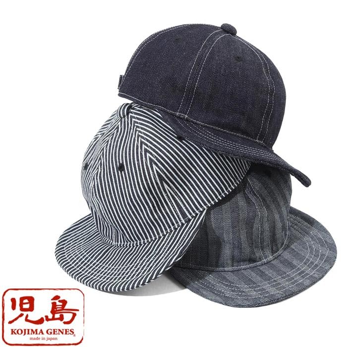Kojima Genes 6-Panel Cap, Herringbone, Adjustable Strap, Soft Unstructured Brim, Made In Japan Okayama, RNB-9078