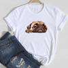 (Asian Size)Tee Top Fashion T Shirt Dog Face Funny Cute 90s Casual Women Clothing Print Lady Female Short Sleeve Graphic T-shirt