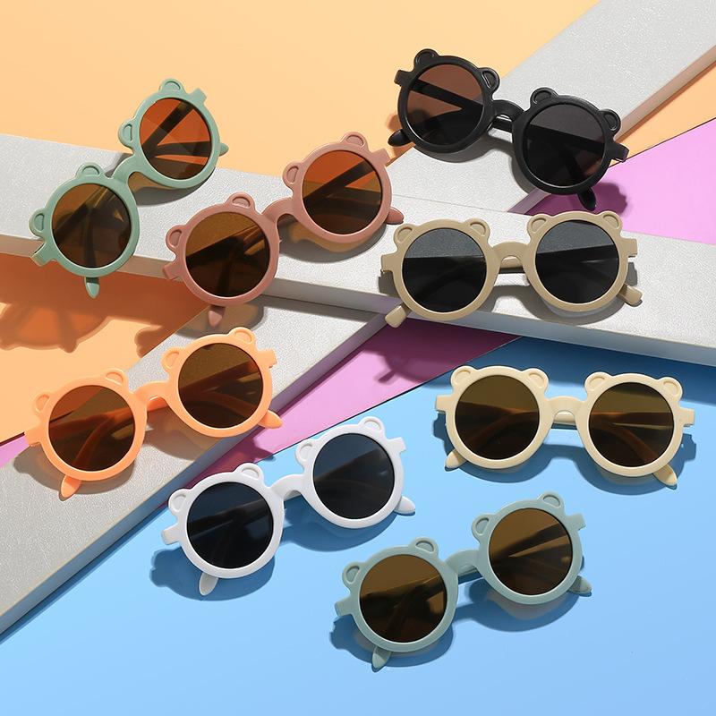 New Children's Sunglasses Baby Bear Frame Sunglasses Cute Boys and Girls Cartoon Sunscreen Photo Glasses