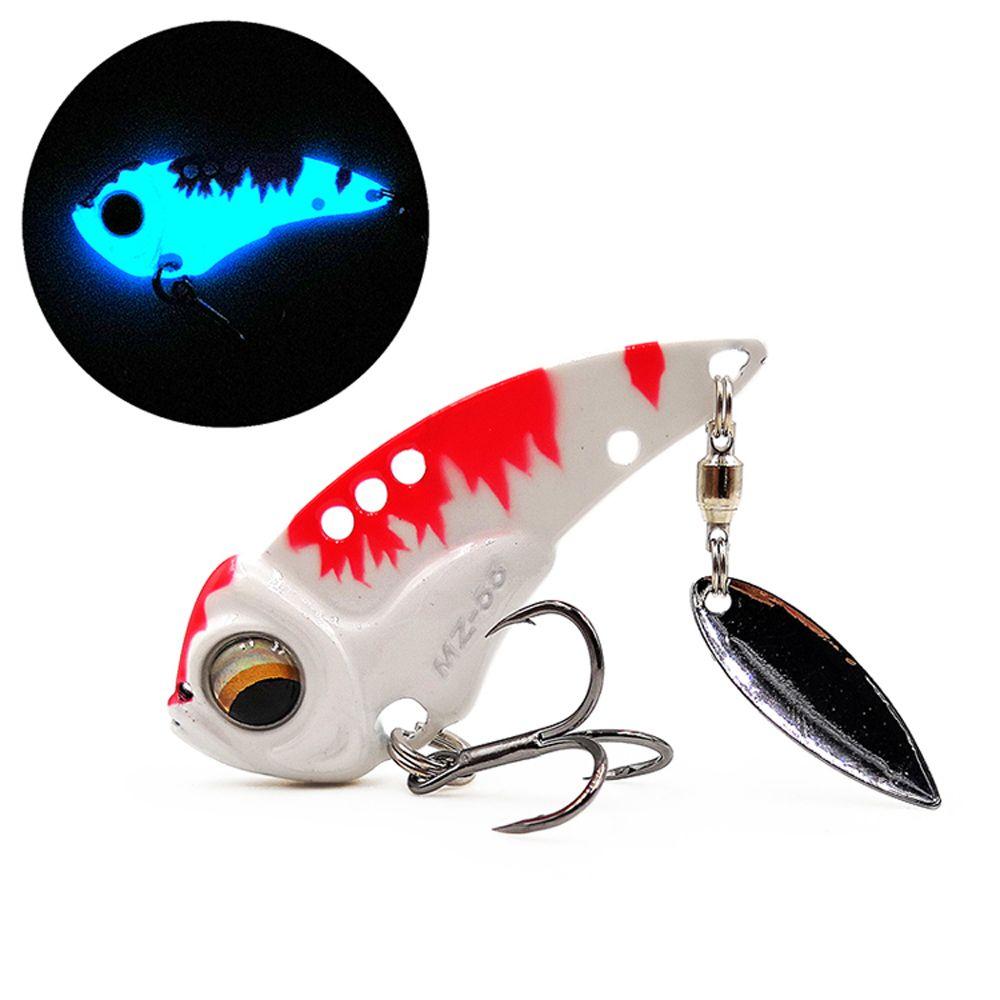 Bass Sequin Spoon Metal Vibration Wobblers Crankbaits VIB Lure Metal Fishing Bait Treble Hook