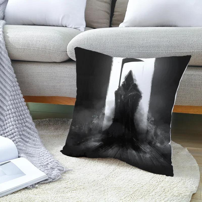 Home Decor Halloween Skull Pillowcase Sofa Cover Pillow Cover Car Cushion Cover Throw Pillow Case 18X18 Inches Funda De Almohada