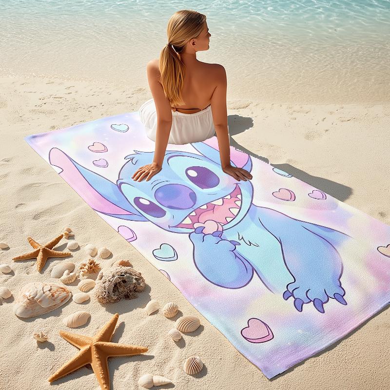Stitch Angel Adventure Towel Large Quick-Drying Microfiber Soft S-Square Pants-s Beach Towel for Travel Fitness Bathing Camping. 0730s78