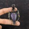 Purpurite Gemstone Pendant Copper Wire Wrapped Pendant Handmade Ethnic Pendant Titanium Beads Pendant Copper Wire Wrap Jewelry Gift For Mom
