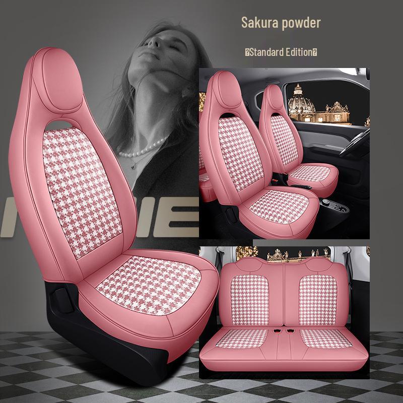 ST Houndstooth Seat Cover for Wuling Hongguang MiniEV - Full Wrap, All-Season Cushion