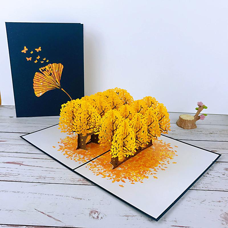 Christmas Card Butterfly Dance Sunflower 3D Pop-up: Creative Handmade High-End Design for Qixi Festival