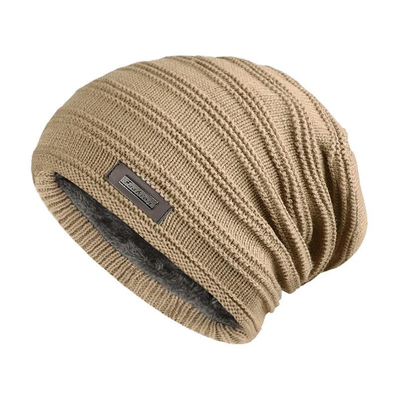 Promoção Quente Chapéu de Moda Unissex Gorro Forrado com Pelo Mantenha-se Aquecido Chapéu de Inverno Gorro de Tricô Grosso e Macio para Homem e Mulher