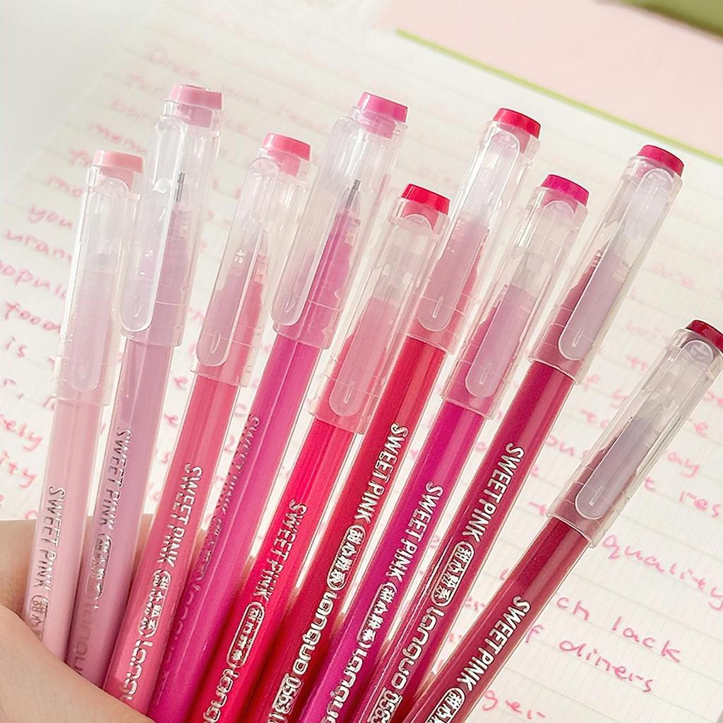9 st Morandi Pens Set Multi Color Gel Ink Pens Retro Marker Liner 0,5 mm Kulspets För Journal Art