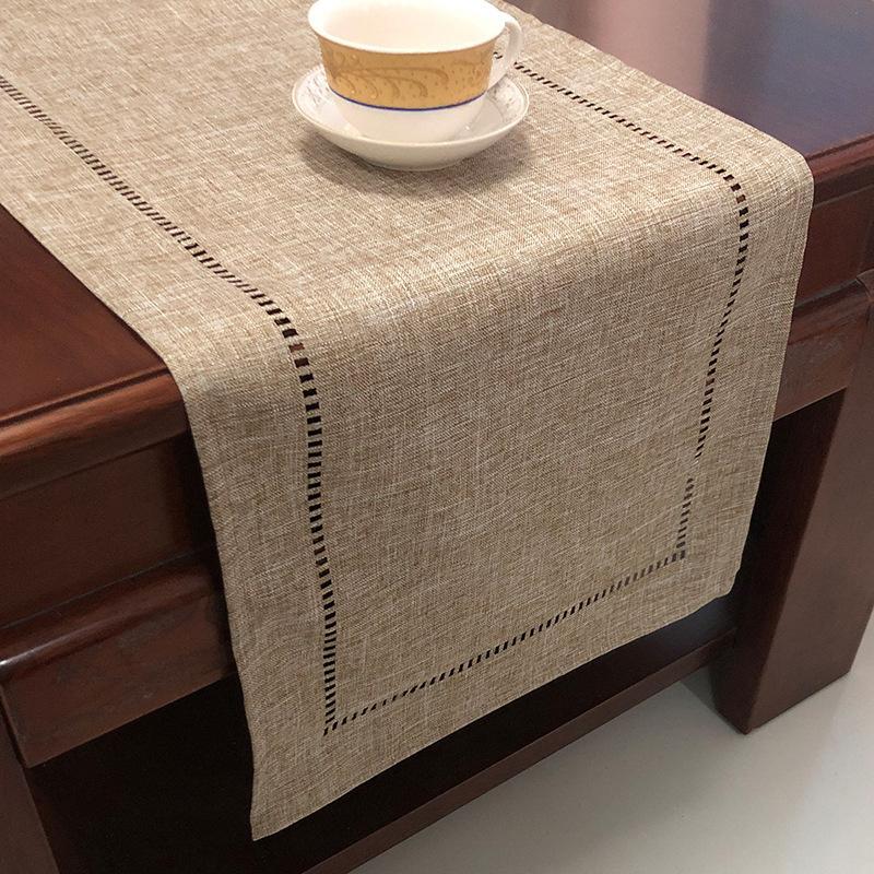 Basic Linen Style Table Runner 2 Size Long Kitchen Dining Table Runner Tablecloth for Party Holiday Weeding Table Decor JAF108