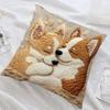 Dog Pattern Pillow Cover Cute Puppy Throw Pillow Case Zippered Decorative Pillowcase for Bedroom Living