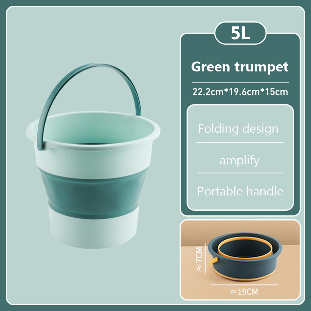 17-5L Collapsible Plastic Bucket Water Bucket Folding Handy Bucket for Bathroom Kitchen Camping Car House Washing Water Bucket
