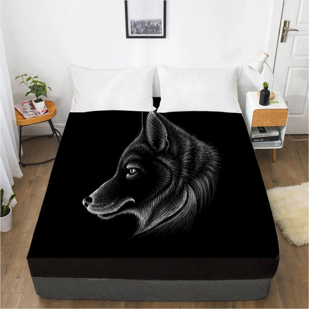 Matrasbeschermer Hoeslaken Met Elastiek Bedlakens Beddengoed Linnen Queen King Size Hoeslaken 90/150/160X200CM Zwarte Gans
