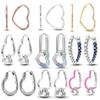 925 Silver Hoop Earrings Zircon Heart Shape Fashion Colorful Original Earrings Jewelry Gift For Women Girl Party Engagement
