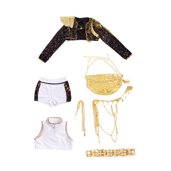 Yousheng Girls Demon Hunters Costume Halloween Pop Singer Cosplay Outfits Full Set for Stage Performance Halloween Party