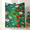 Christmas Elements Print Blanket Bedroom Blanket for Livingroom Couch Lunch Break Soft Throw for Friend's Festival Gift