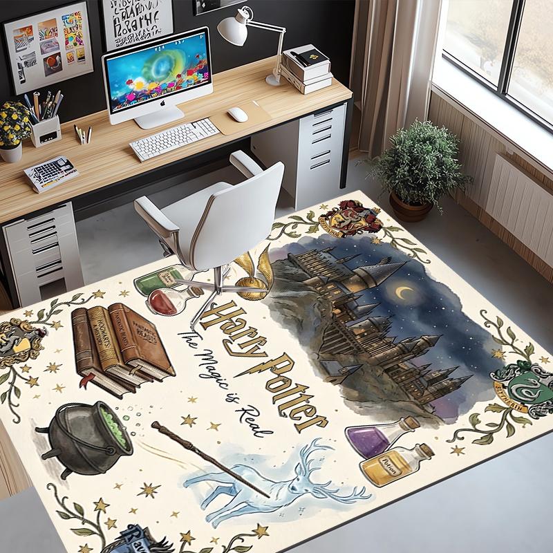 Harry  Potter Pattern Rug, Indoor/Outdoor Mat, for Picnic, Gameroom, Bedroom, Office, Living Room, Home Decor Carpet, Birthday Gift