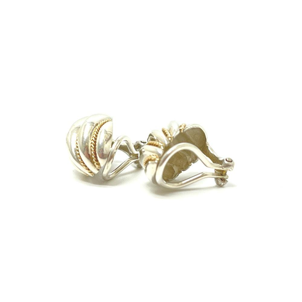 TIFFANY&Co. Twist Rope Dome Earrings Accessories Earrings SV/K14 Silver X Gold
