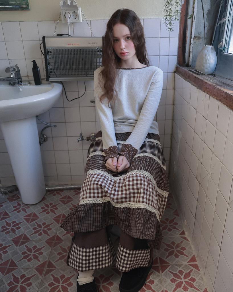 FAZED Check Folding Fleece Pants_Cocoa