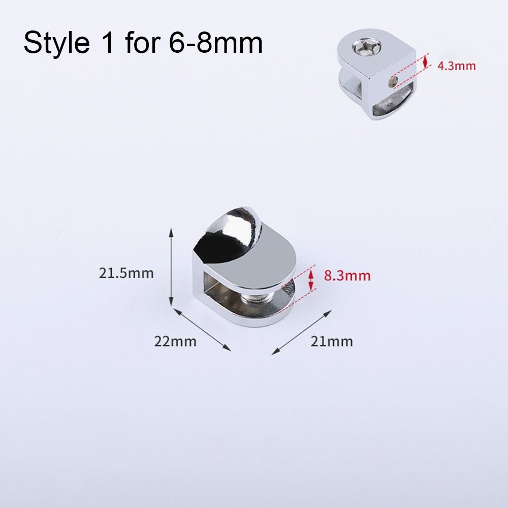1Pc Zinc Alloy Nickel Finish For 6-12mm Shelves Clips Panel Bracket Shelf Holder Support Glass Clamp