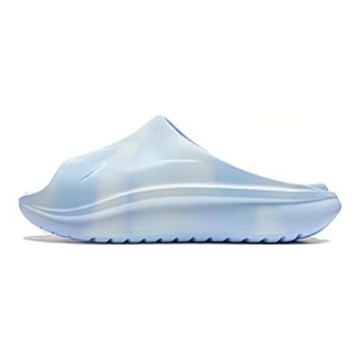 Soft Slipper Thick Sole Height Increasing Comfortable Slide Sandals Unisex Footwear Blue White AGAU003-4