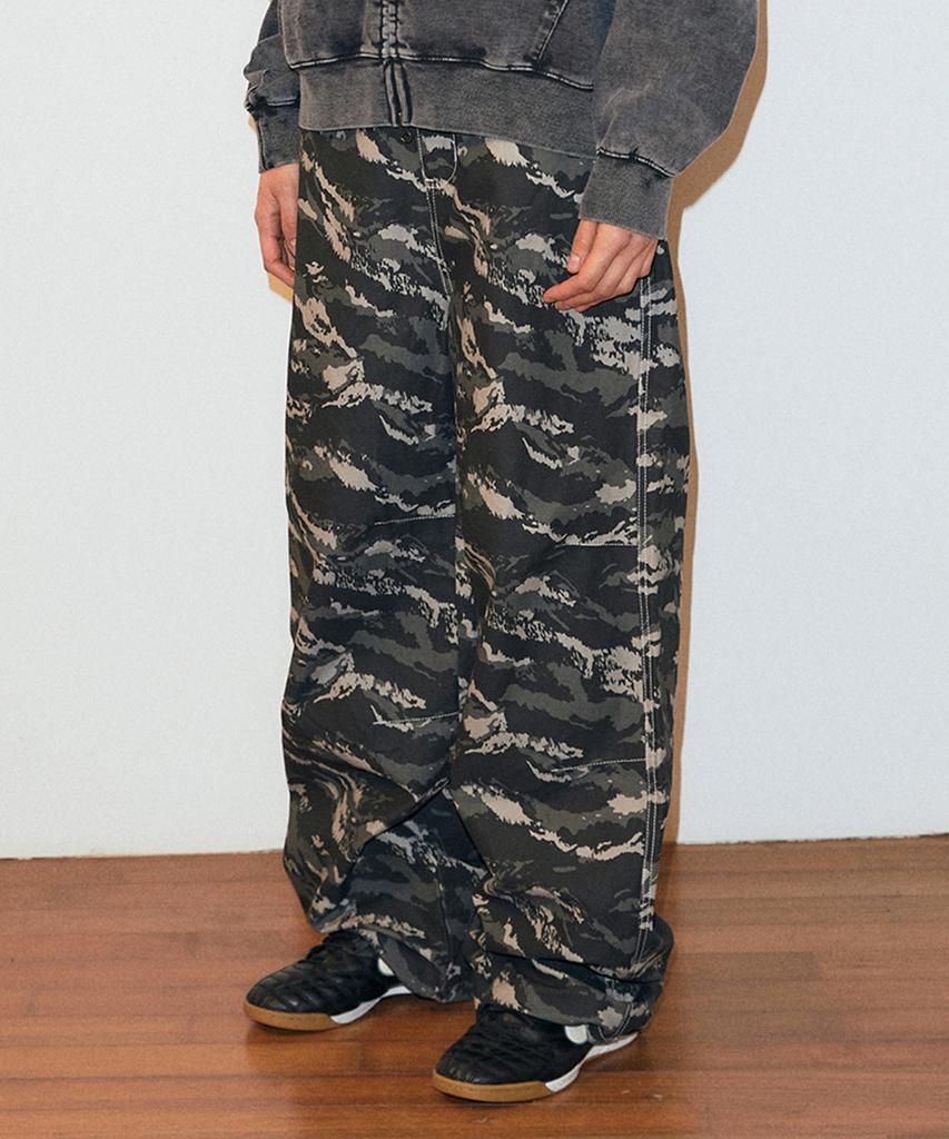 MAHAGRID Tiger Camo Wide Pants Khaki(Mg2Gsmpa11A)