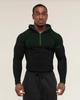 GYMSHARK Men's Onyx High Stretch Long Sleeve Hooded Fitness T-shirt