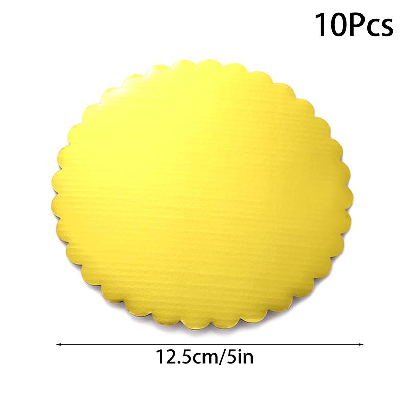 4/5/6/7/8/10 Inch Golden Round Cake Boards Circle Cardboard Base Cupcake Dessert Tray Birthday Party Cake Decorating Supplies