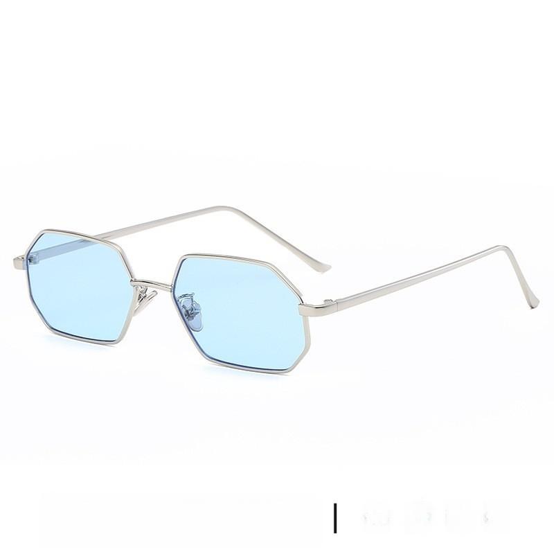 Polygon Sunglasses For Men With Metal Frame And Pink Uv400 Lenses For Fashion And Travel