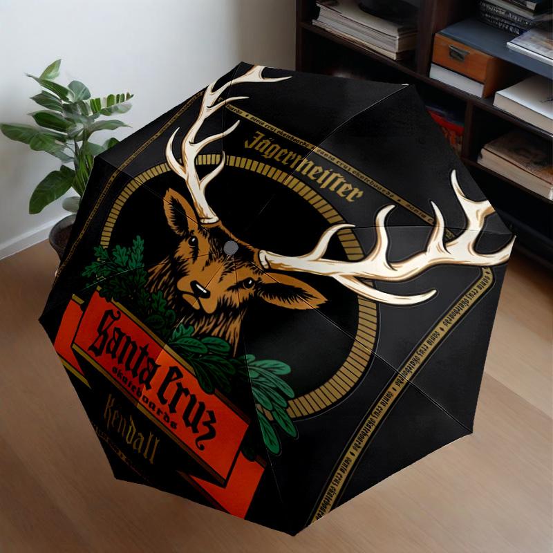 Jager-meister Spirit Drink Umbrella 8-Frame for Travel, Camping, Casual Lightweight Portable Umbrella, Essential for Every Family Holidays Gift