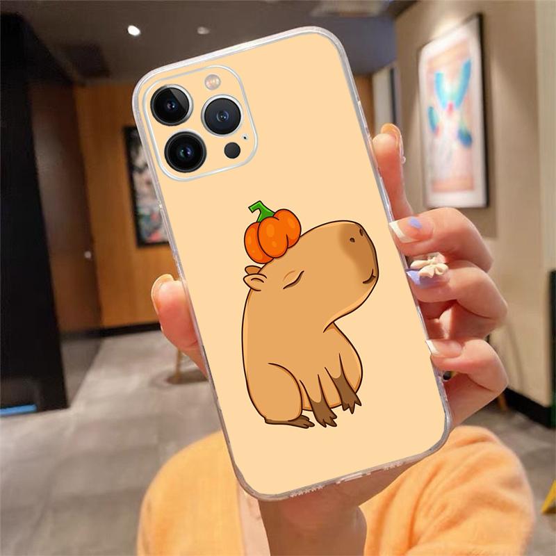 Telefontok Iphone 14 Pro Max 13 12 11 Pro Max Xs Max Xr X 12mini 7 8 14 Plus Se Cartoon Capybara Case Funda Capa Cell telefonhoz