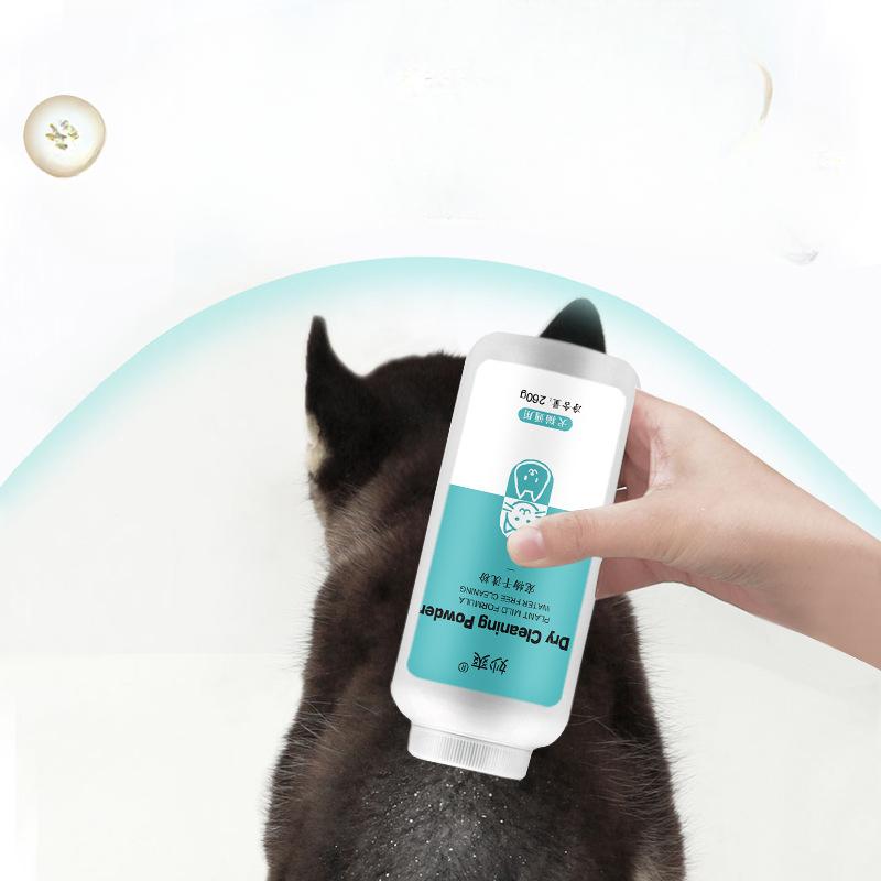 Pudră de curățare uscată pentru animale de companie, Gel de duș de corp pentru curățare fără clătire pentru căței și pisici, Produse pentru baie pentru pisici de companie