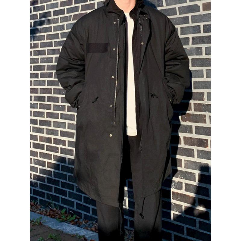 MYQ Men's Winter Mid-Length Thick Cotton Jacket - Korean & Japanese Style Windbreaker