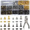Rebites de Metal com Cabeça Dupla Tachas Pregos Redondos com Ponta com Kits de Ferramentas Para Sapatos Bolsa Cinto Couro Artesanato Reparo Roupas Acessórios de Vestuário