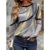 Dames T-shirt Tee Dagelijks Casual Lange Mouw Lichtgrijs Lente Herfst