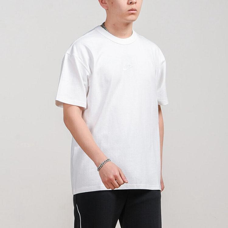 Nike T Shirts Men's White Crew Neck Moderate Straight Fit DB3194-100
