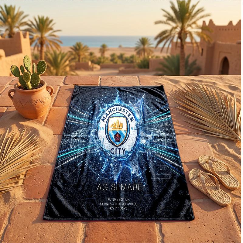 Manchester City Print Microfiber Beach Towel Quick Dry Absorbent Large Towel For Beach Swimming Travel